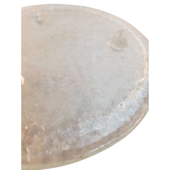 Riekes Crisa Handmade Glass Plate Textured Footed Clear 8" Turkey 1990s Vintage - Picture 7 of 7